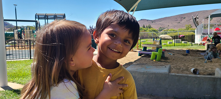 Two children on playground
