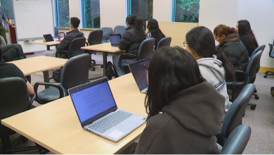 Students sitting in classroom